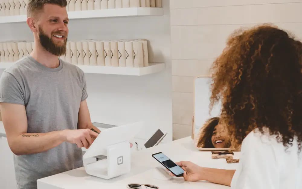 Customer completing a retail payment