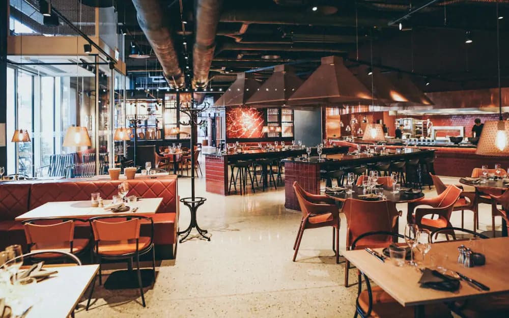 Contemporary restaurant dining space